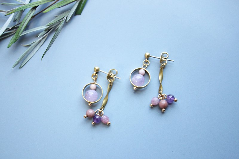 小金魚 紫羅蘭-耳環 耳針 耳夾 - 耳環/耳夾 - 其他金屬 紫色