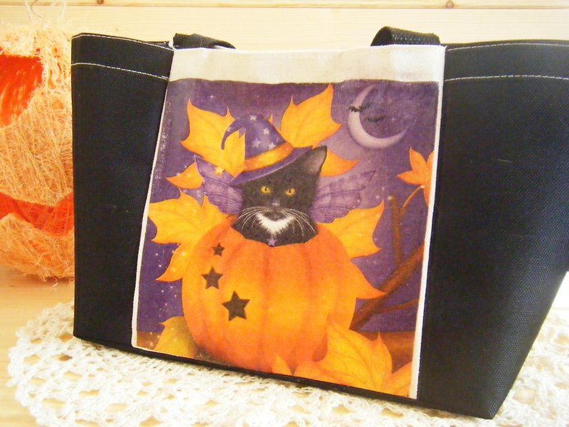 Not for cans of cat trick or treat bag / lunch bags - Handbags & Totes - Cotton & Hemp Multicolor