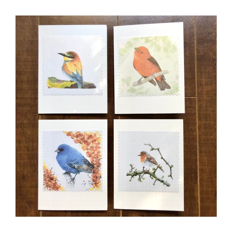 Handmade Bird Themed Greeting Cards, 小鳥賀卡, 原創丙烯畫印製 Invitation Cards - การ์ด/โปสการ์ด - กระดาษ ขาว