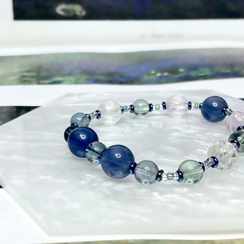 WLB Monet Water Lilies | Fluorite | Kunzite - Bracelets - Crystal Blue
