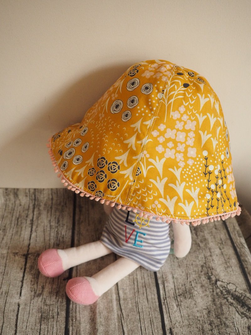 Handmade reversible hat floral and sakura pattern - Baby Hats & Headbands - Cotton & Hemp Multicolor