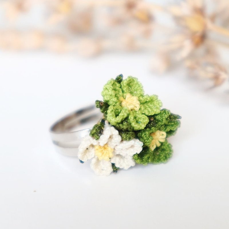 PREMIUM OYA lace Ring 【BOUQUET】Green field - General Rings - Other Man-Made Fibers Green