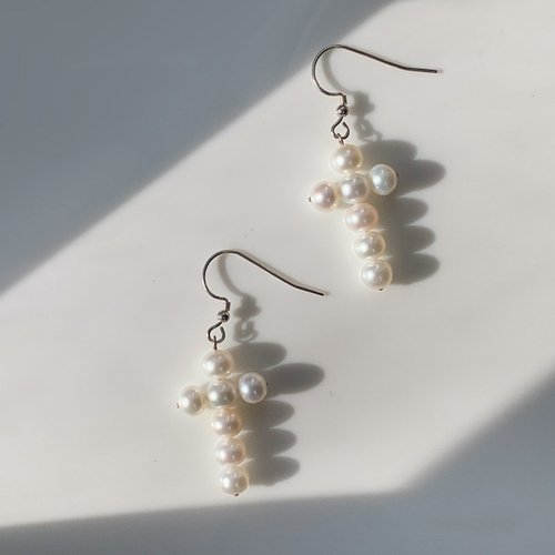 Bridal Secret Jewelry My Prayer-925純銀配養殖淡水珍珠耳環