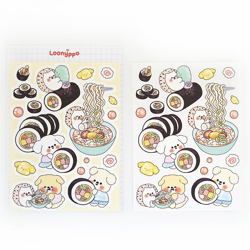 Kimbap and ramen sticker (line sticker) - Stickers - Paper 