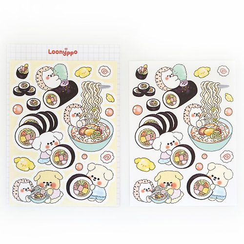 Loonyppo studio Kimbap and ramen sticker (line sticker)