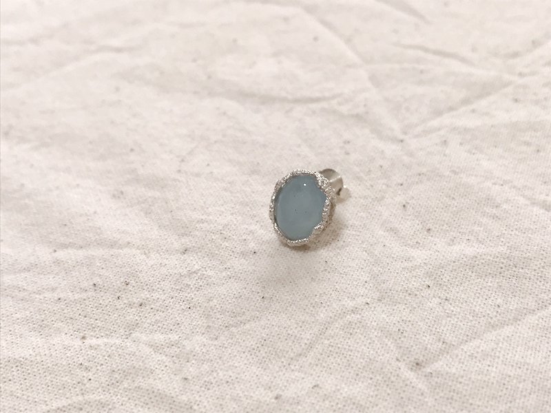 blue mix beryl pierced earrings/ブルー ミックスベリル ピアス - 耳環/耳夾 - 其他金屬 銀色