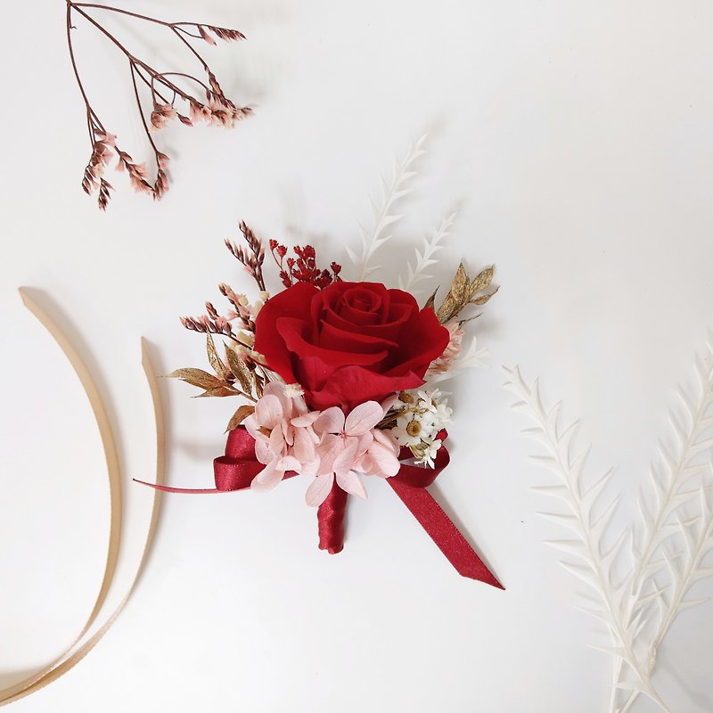 Wedding Flower Decoration∣Preserved Flower Corsage Design - Corsages - Plants & Flowers Red