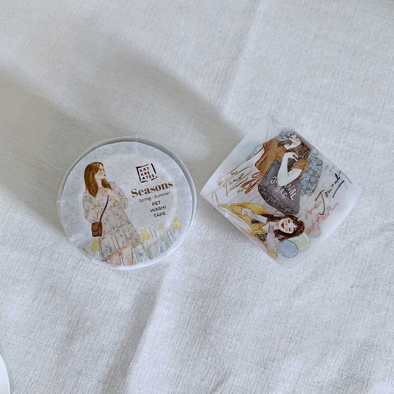 Seasons Spring - Summer / 5cm Matte PET Washi Tape - 紙膠帶 - 其他材質 