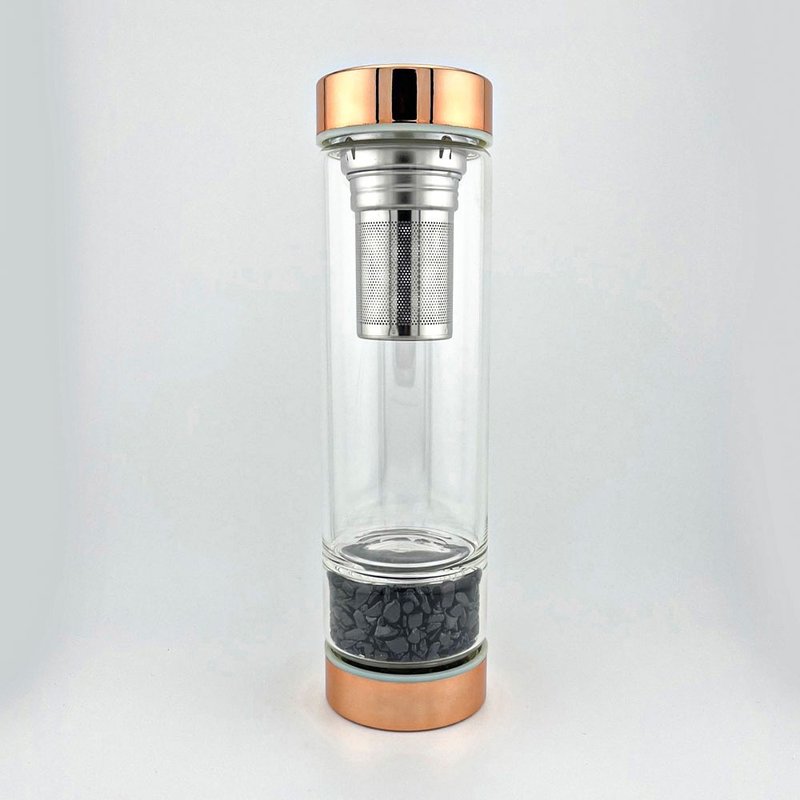 晶潤心源水瓶-黑曜石 - 茶壺/茶杯/茶具 - 水晶 灰色