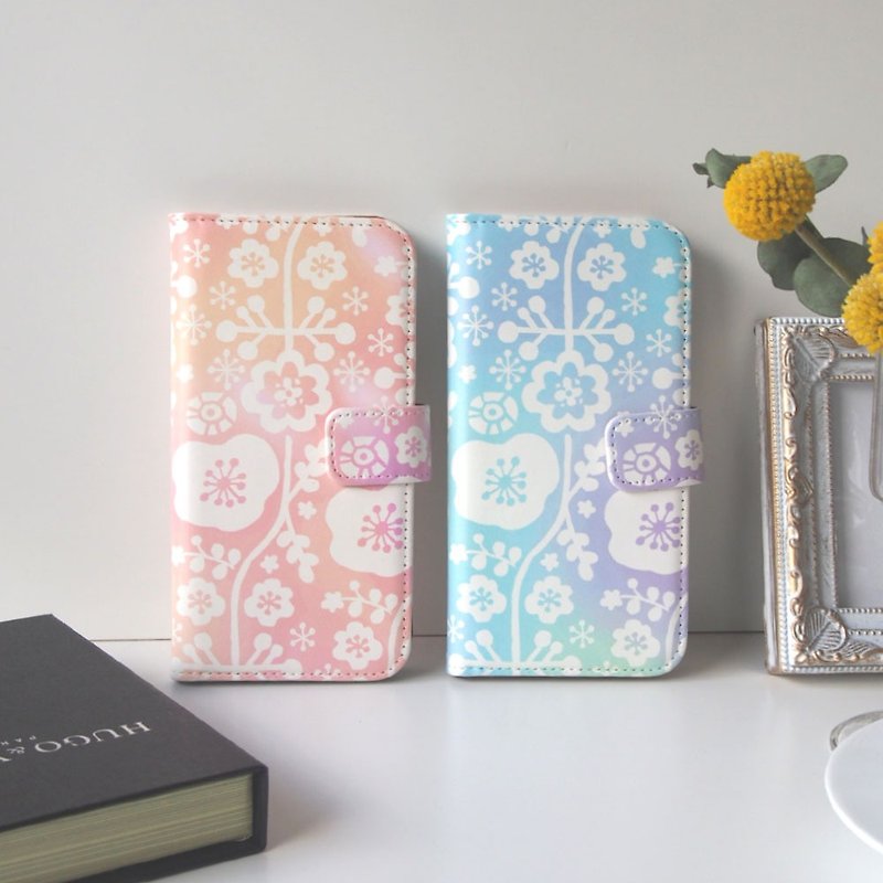Notebook type phone case - Floral Lace - - เคส/ซองมือถือ - หนังเทียม สึชมพู