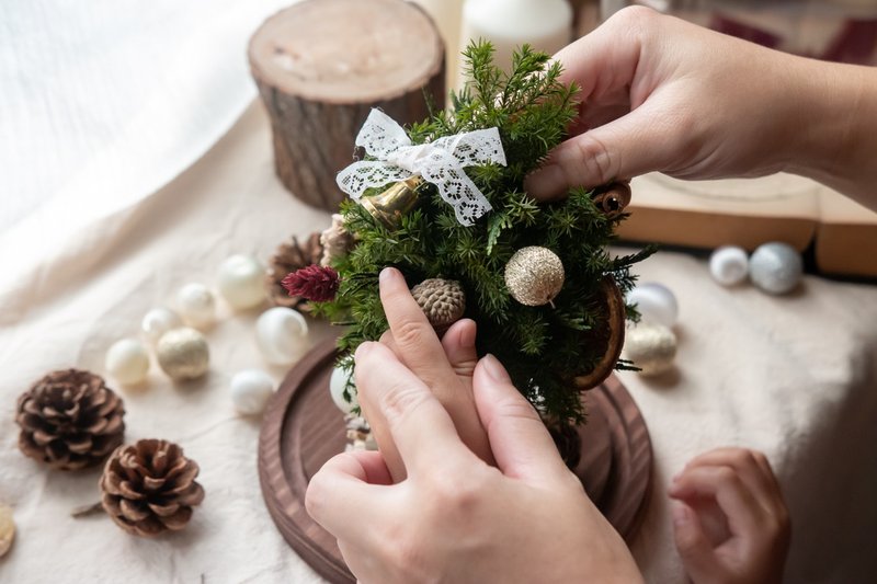 Everlasting Christmas tree bell jar | Parent-child handmade material package | Christmas bare tree decoration DIY | Christmas gift - Plants & Floral Arrangement - Plants & Flowers Green