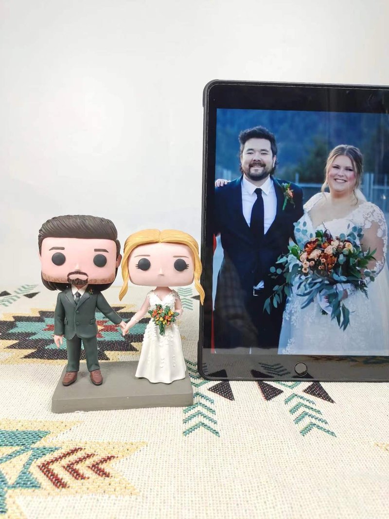客製化3D人像公仔 訂製手工Funko Pop情侶父母夫妻結婚週年禮物 - 公仔/玩偶 - 黏土 多色