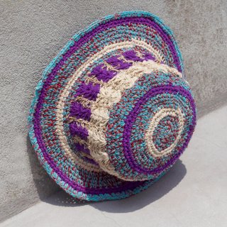 Christmas presents a limited edition of hand-woven cotton Linen cap / knit cap / hat / visor / hat - blue and purple magic forest wind