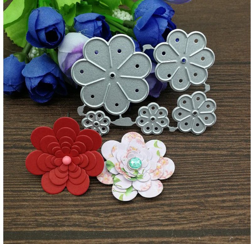 用於剪貼簿的葉花金屬切割模具 切割模具模具 剪貼簿模具 紙工 - 零件/散裝材料/工具 - 其他金屬 銀色