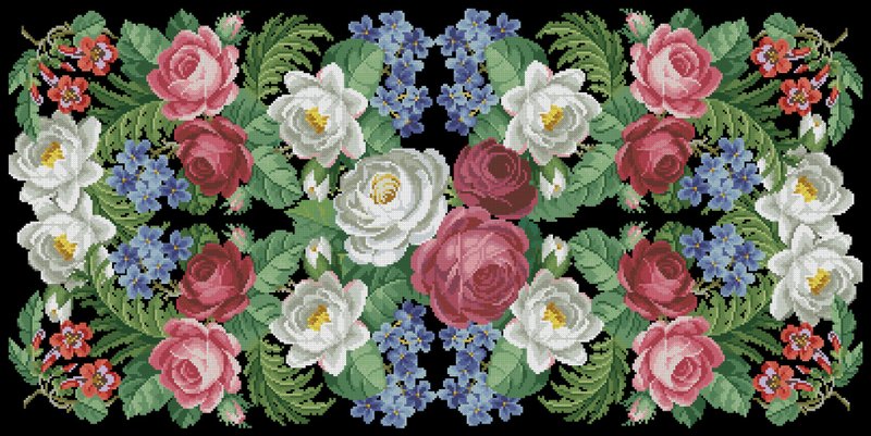 Vintage Cross Stitch Scheme Pattern panel 2  - PDF Embroidery Scheme - Knitting, Embroidery, Felted Wool & Sewing - Other Materials 