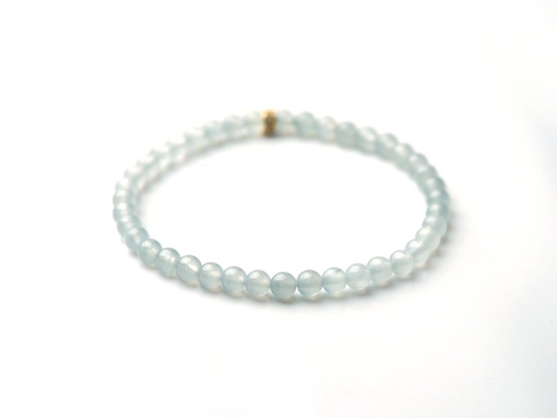 Natural A-grade glass white jade bracelet/jade beads - สร้อยข้อมือ - หยก ขาว