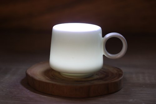 自然釉文創工作室 【送禮自用】80ml 純白 單色 咖啡杯 自然釉小緣杯 台灣製