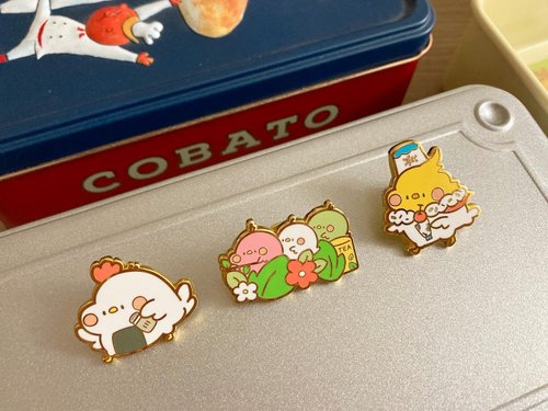 狗狗夾星 狗狗夾星/原創金屬徽章/吃貨好朋友 紅色系列3款