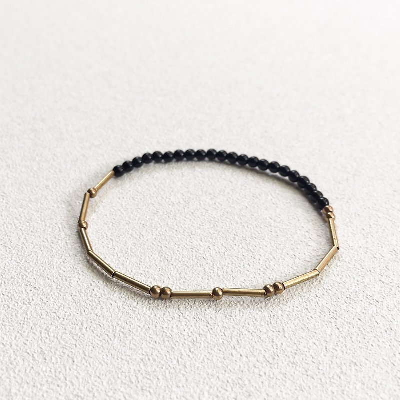 courage / customizable morse code beaded bracelet - Bracelets - Copper & Brass Black