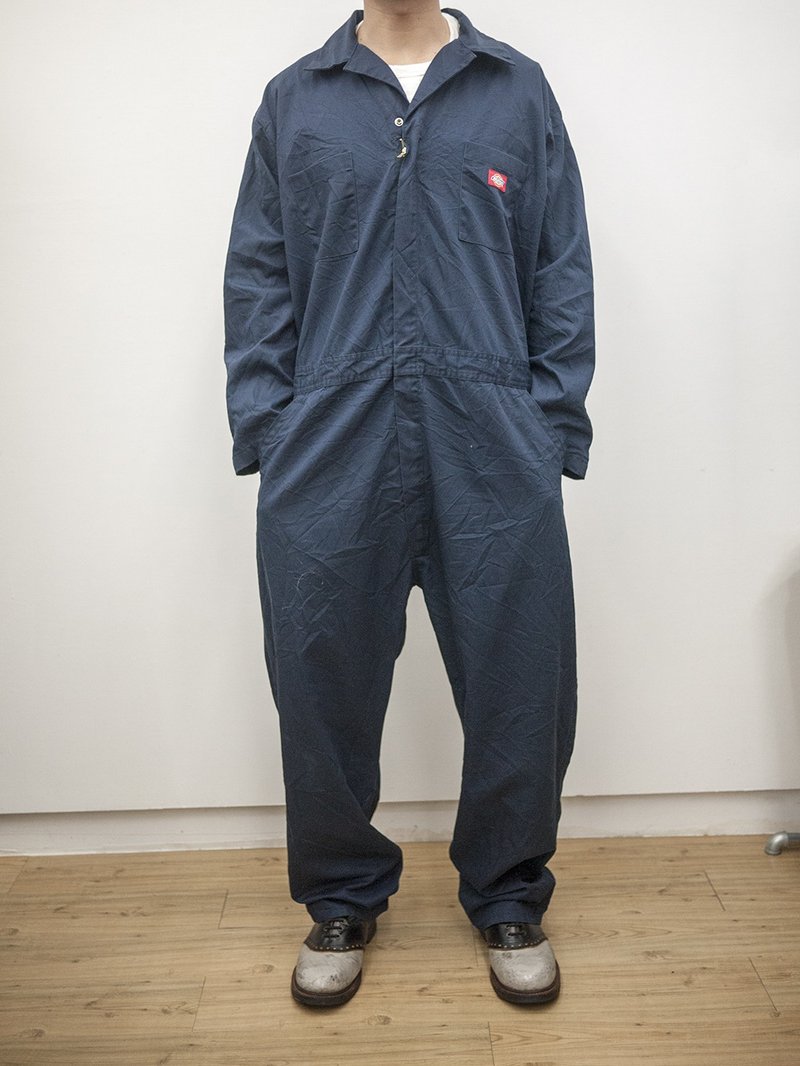 DICKIES 深藍 連身工作服 作業服 coveralls 古著 二手 - 吊帶褲/連身褲 - 棉．麻 藍色