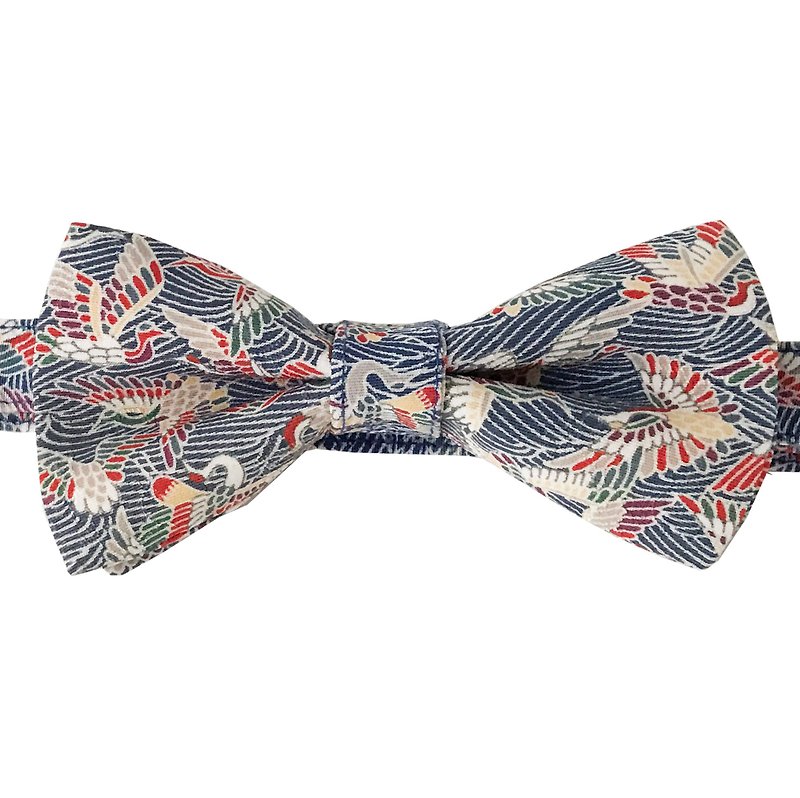 Animal Carnival Bow Tie_Crane - Ties & Tie Clips - Silk Blue
