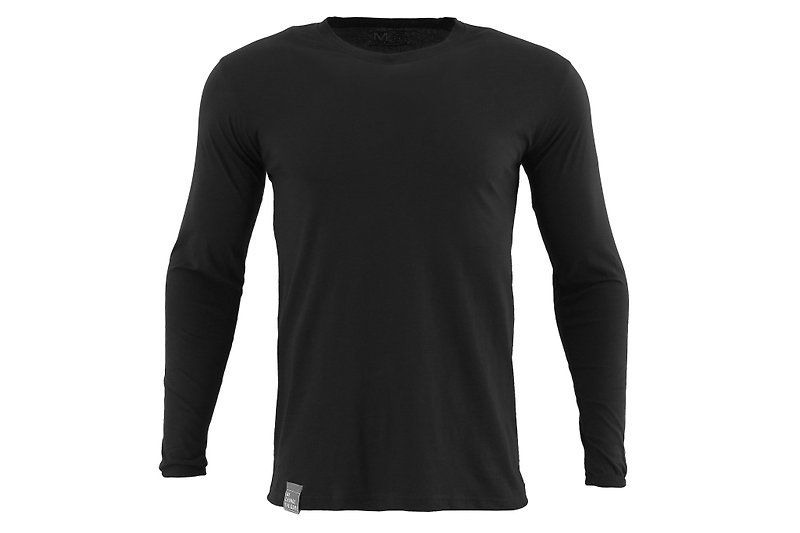 tools men's light comfort cotton long-sleeved round neck T black::comfort::pure cotton::skin-friendly 171221-05 - Men's T-Shirts & Tops - Cotton & Hemp Black
