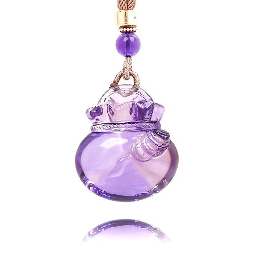 正佳珠寶 Gemsrich Jewelry 【正佳珠寶】紫水晶 頂級經典錢滿福袋 30.6g 紫水晶吊墜