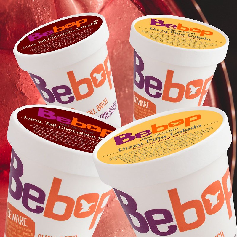 【Bebop Gift Box Set】 Ice Cream 12oz 4pcs Free Shipping for Adult Happy Set 【Contains Alcohol】 - Ice Cream & Popsicles - Fresh Ingredients Multicolor