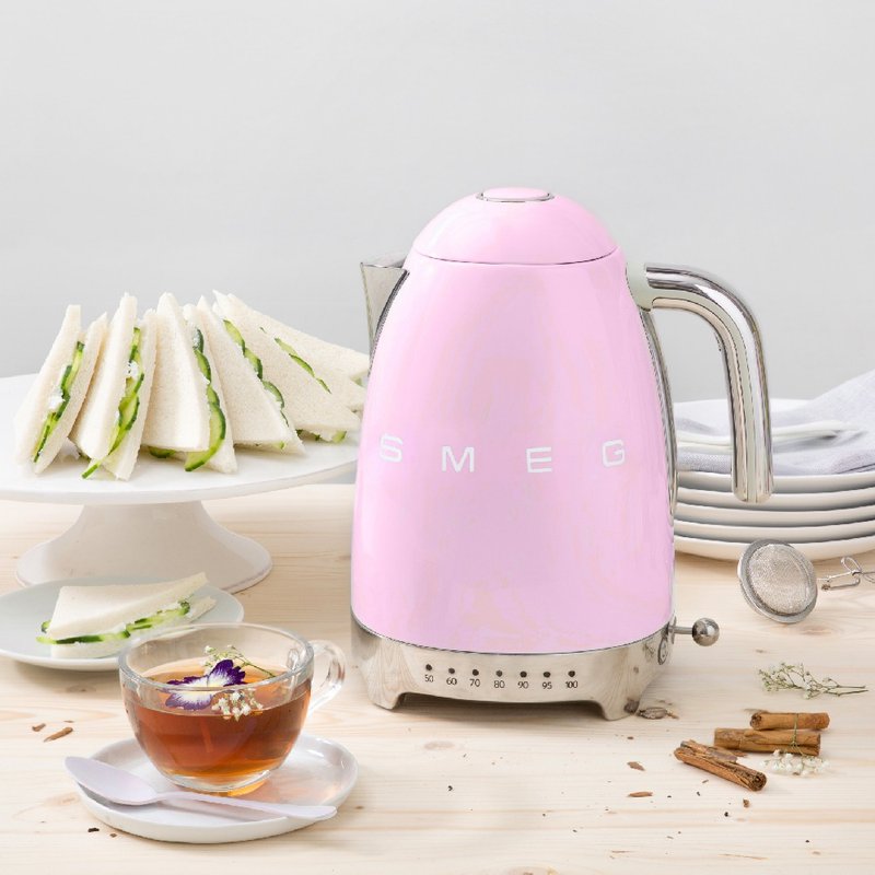 【SMEG】Italian temperature-controlled large-capacity 1.7L electric kettle-pink - Kitchen Appliances - Other Metals Pink