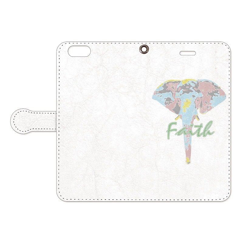 [Notebook type iPhone case] faith - Phone Cases - Paper White
