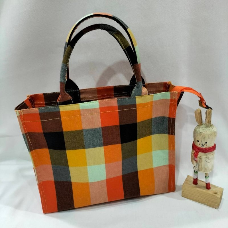 New black and orange cloth shoulder bag. - Toiletry Bags & Pouches - Cotton & Hemp Orange