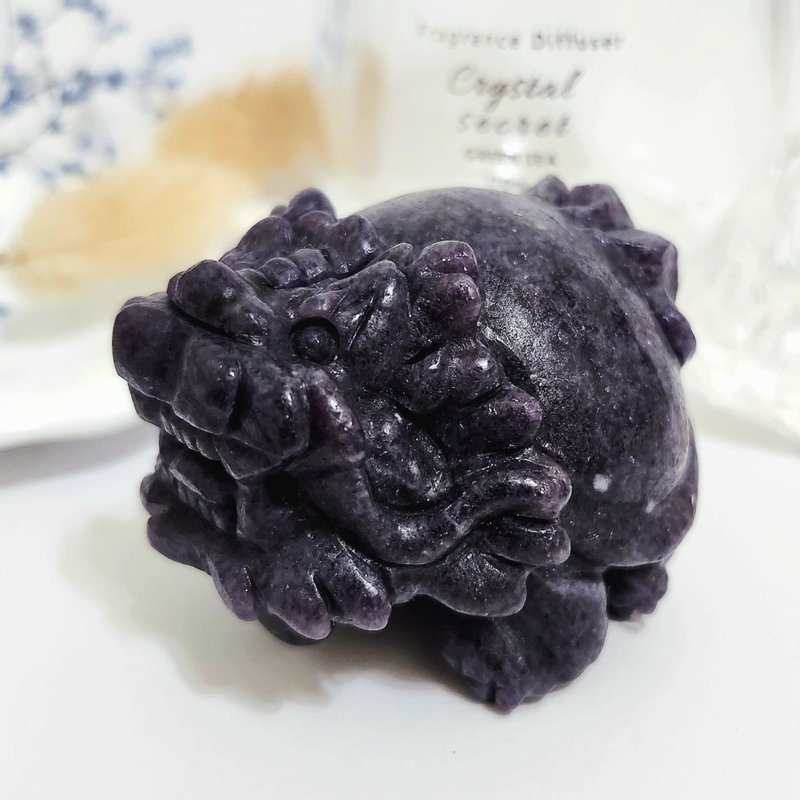 紫雲母龍龜/得人緣之水晶 - 擺飾/家飾品 - 石頭 紫色