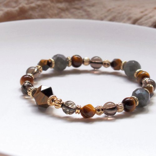 TSEYA JEWELRY 黃虎眼石 黑金超七 拉長石 招財 自信心手鍊