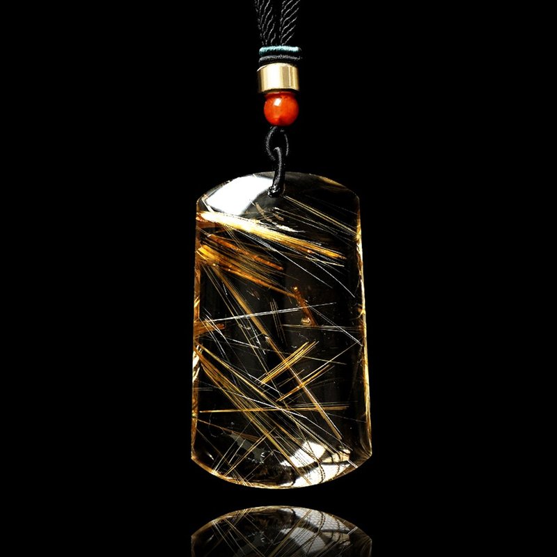 【正佳珠寶】金鈦晶 超頂級極淨體 31.1g 平安無事牌 金鈦晶吊墜 - 項鍊 - 半寶石 多色