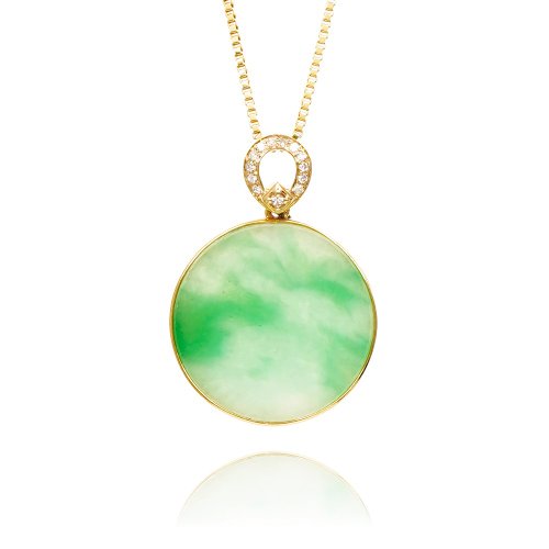 正佳珠寶 Gemsrich Jewelry 【正佳珠寶】翡翠 頂級冰種飄陽綠 1.7g 平安無事圓牌 天然A貨