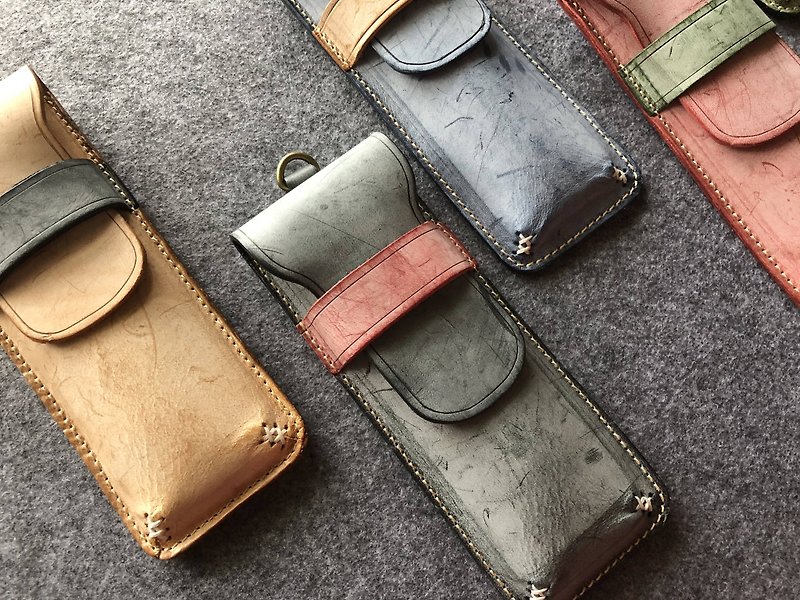 [Noname] color pen holder / fog wax vegetable tanned leather / leather / customized - กล่องดินสอ/ถุงดินสอ - หนังแท้ 