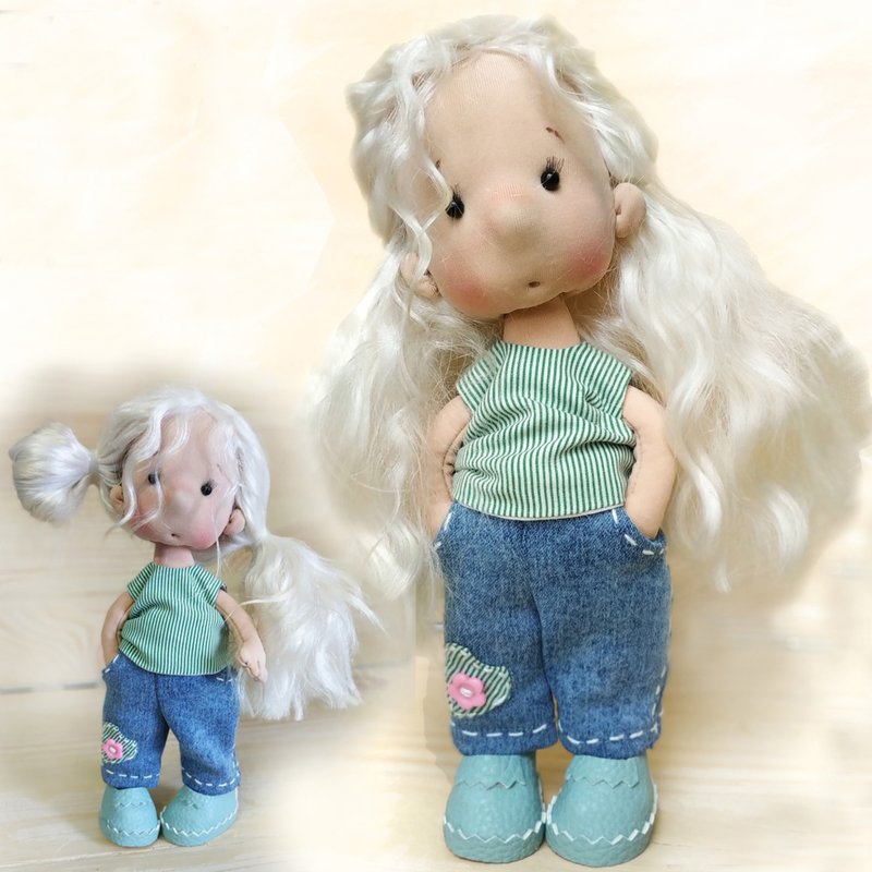 PDF pattern. Cloth doll with sculpted face and body. Doll without clothes - 手工藝教學/工具書 - 其他材質 