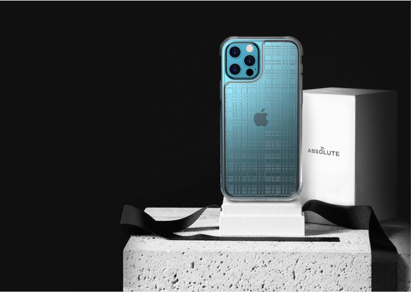 LINKASEAIR 防摔抗菌蝕刻玻璃殼 iPhone12 / 12 Pro 6.1吋 網格 - 手機殼/手機套 - 玻璃 透明