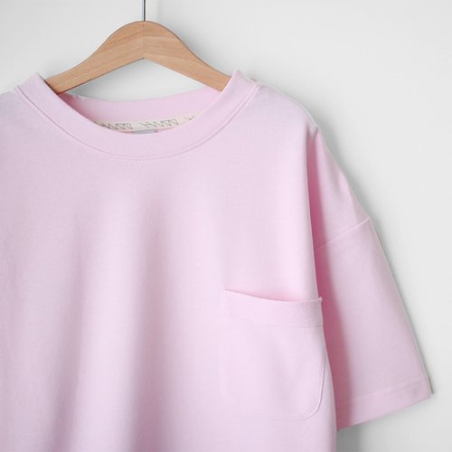 Lightweight and soft pink pocket Tee with loose drop shouldersSold Out Shop hzoo Women's T