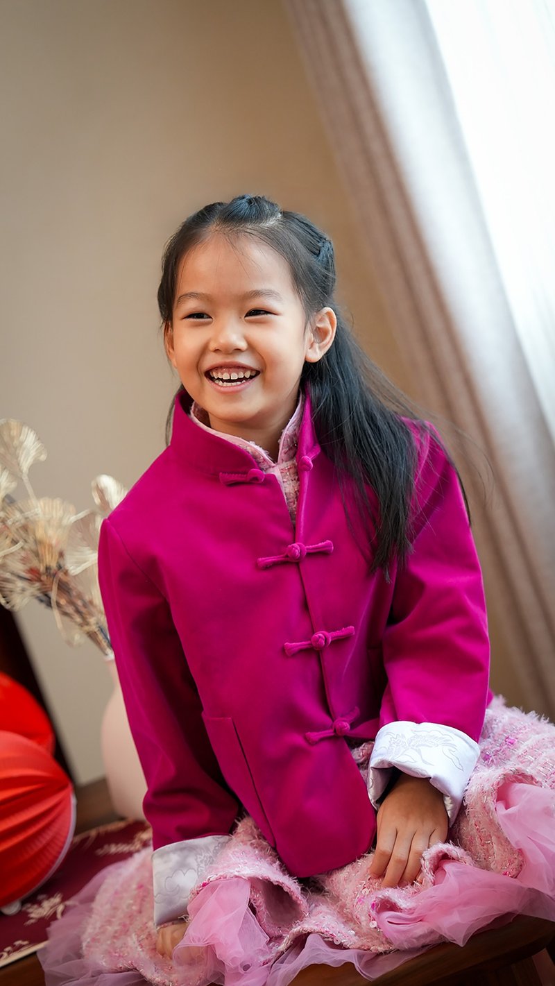 Kid's Velvet Tang Jacket (Fuchsia/Lilac) - Women's Casual & Functional Jackets - Silk Pink