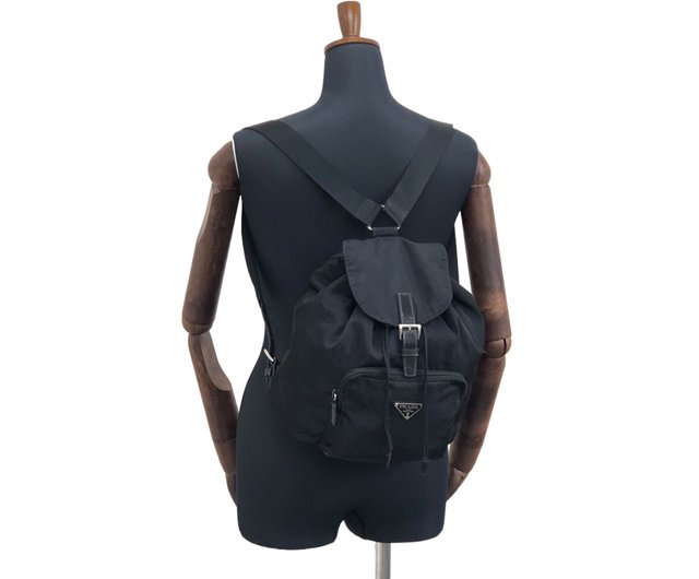 み*い様 PRADA ブラック ナイロン バックパック 日本直送 名牌中古包 】PRADA プラダ バックパック ブラック