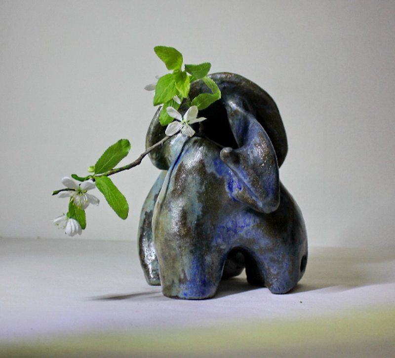 Unusual container for ikebana. Art Statue Vase.Table ceramic sculpture. - Pottery & Ceramics - Pottery 