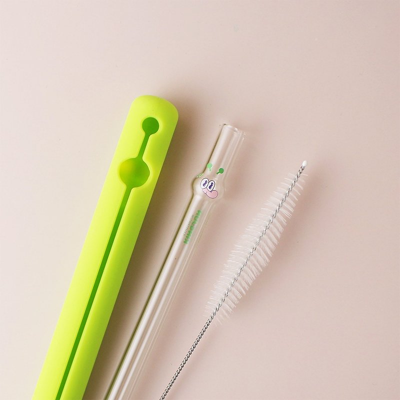 GOODGLAS × KINGJUN-BT shaped glass straws - Reusable Straws - Glass Green