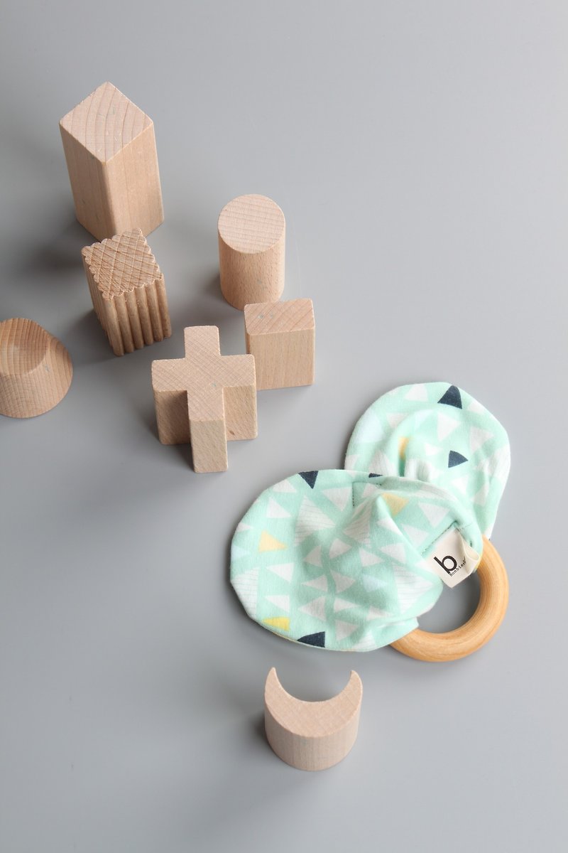Bonbies bow. Selected natural Canadian wood ring baby teether bite soothing series - Bibs - Cotton & Hemp Multicolor