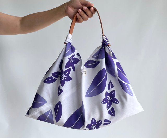 Unique | Single layered AZUMA bag -YUKATA fabric, Purple