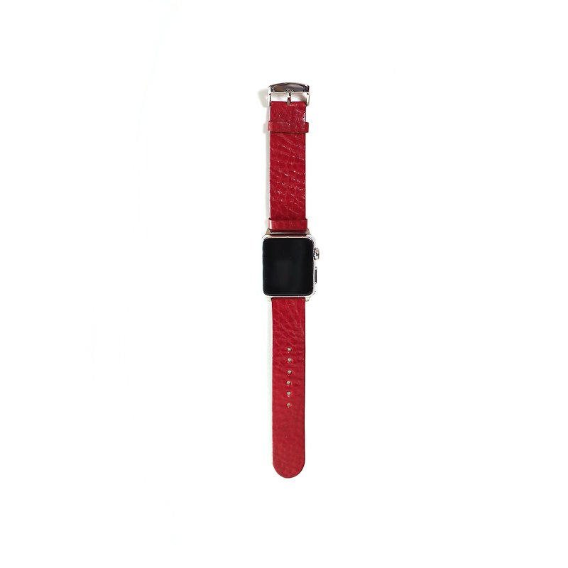 Apple Watch Strap 38mm - Red - สายนาฬิกา - หนังแท้ สีแดง