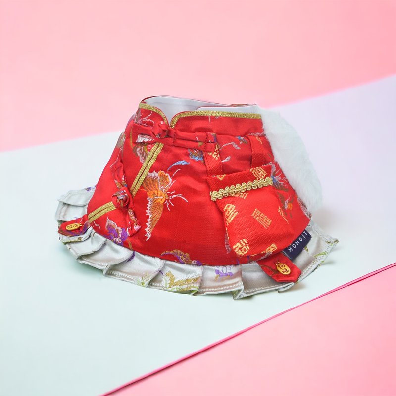 【MOMOJI】Pet Bib | Festival CNY | Calm - Clothing & Accessories - Polyester Red