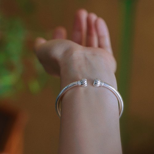 Pumpkin head Silver bracelet in the future 999 pure Silver
