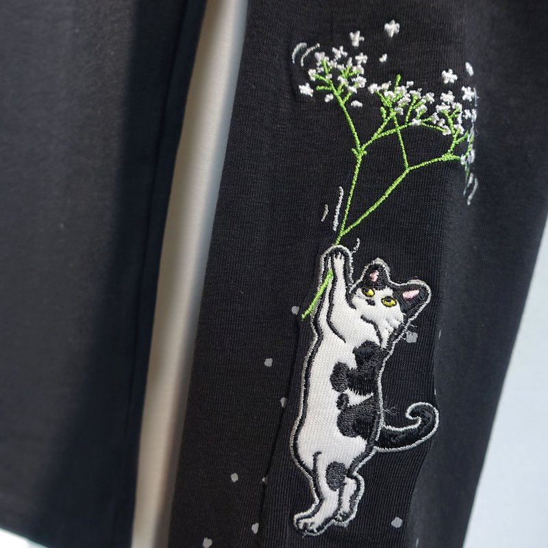 【Gypsophila】Pants (Black) - Women's Leggings & Tights - Cotton & Hemp Black