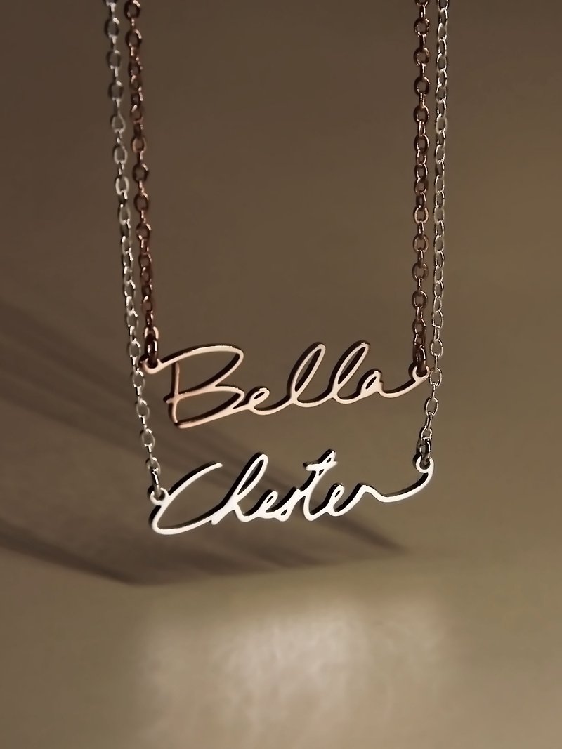 Custom Actual Handwriting Necklace - Necklaces - Other Metals Multicolor